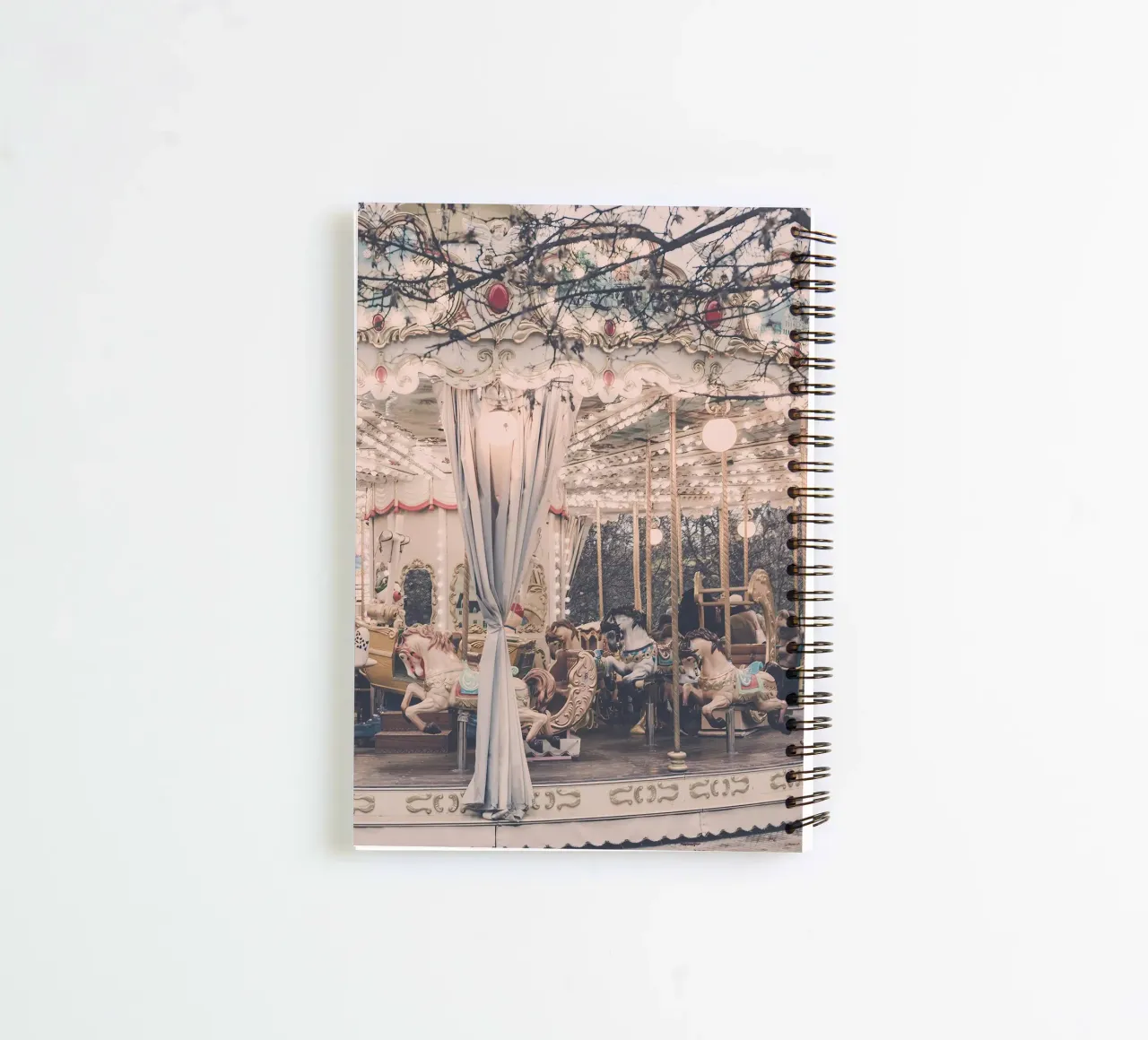 Paris Winter Carousel spiral notebook by GraceDigitalArtCo