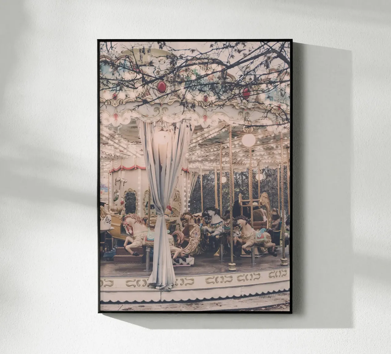 Paris Winter Carousel plexiglass da GraceDigitalArtCo