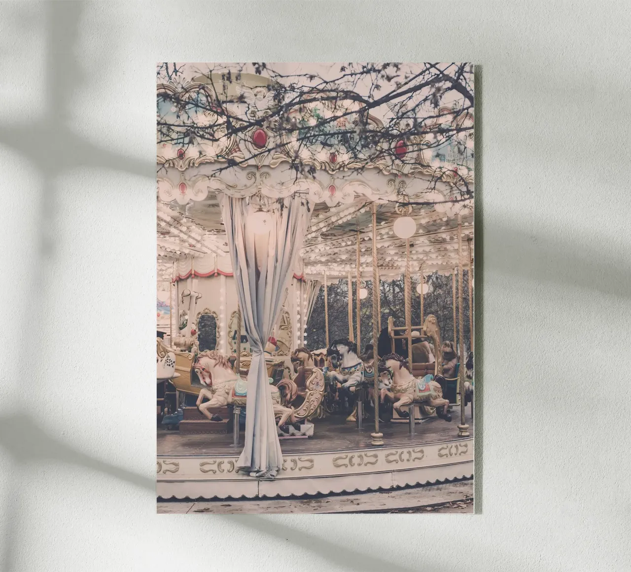 Paris Winter Carousel plexiglass da GraceDigitalArtCo