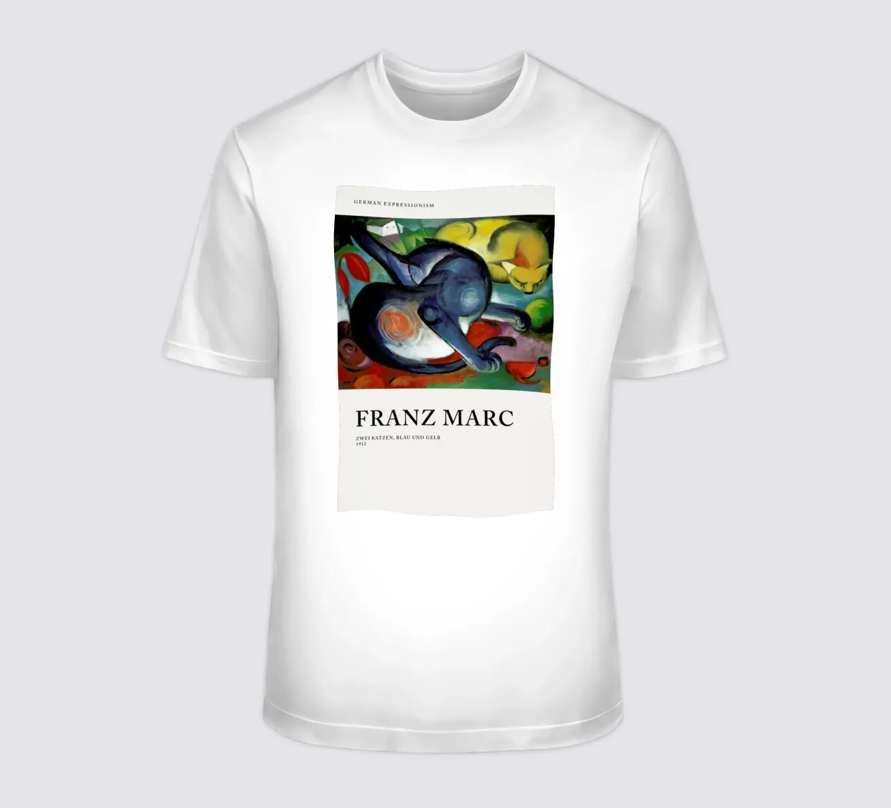 Marc - Zwei Katzen, Blau und Gelb t-shirt da Vintage by JUNIQE