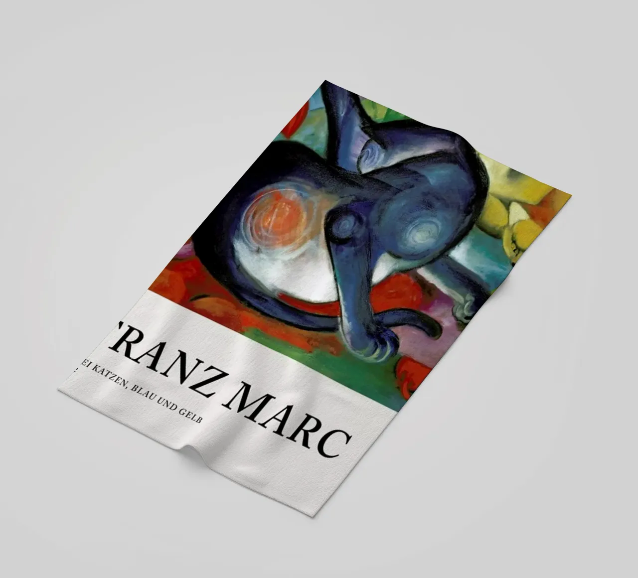 Marc - Zwei Katzen, Blau und Gelb telo mare da Vintage by JUNIQE