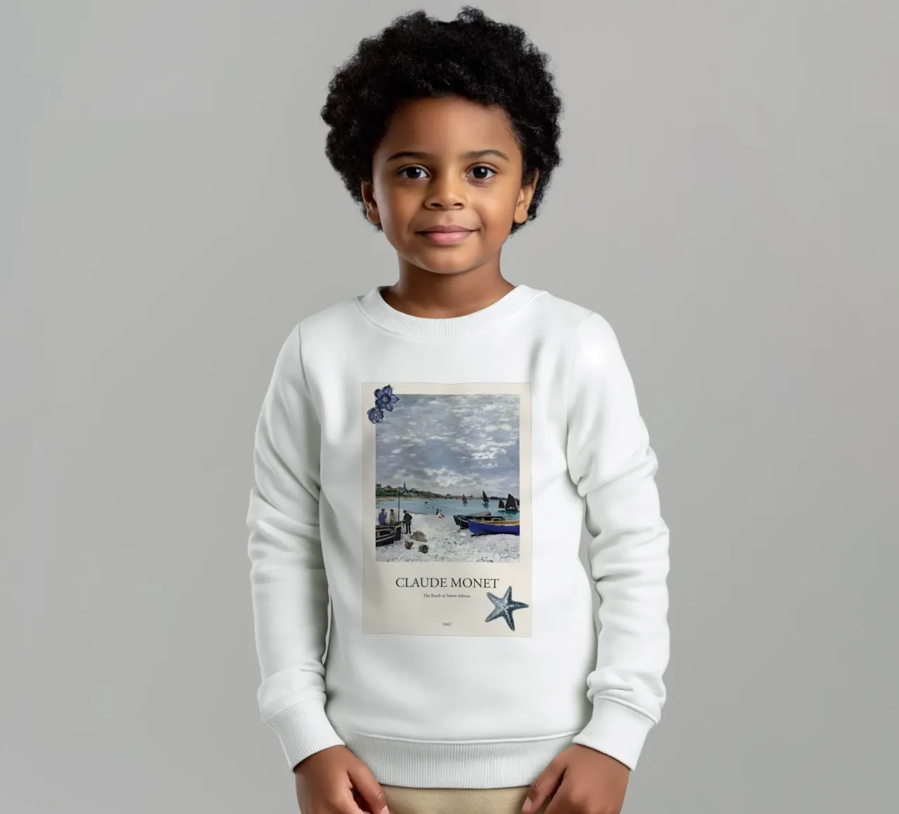 strand ferne stadt natürliches licht claude monet Kinder Sweatshirt von belong shop