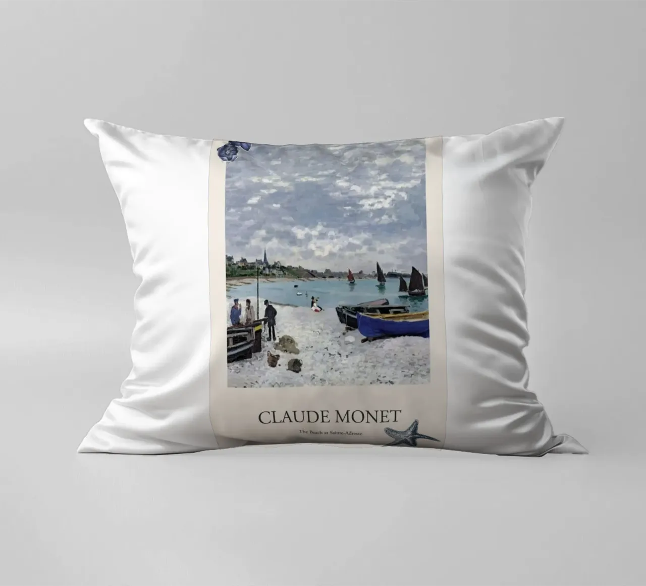 spiaggia città lontana luce naturale claude monet cuscino da belong shop