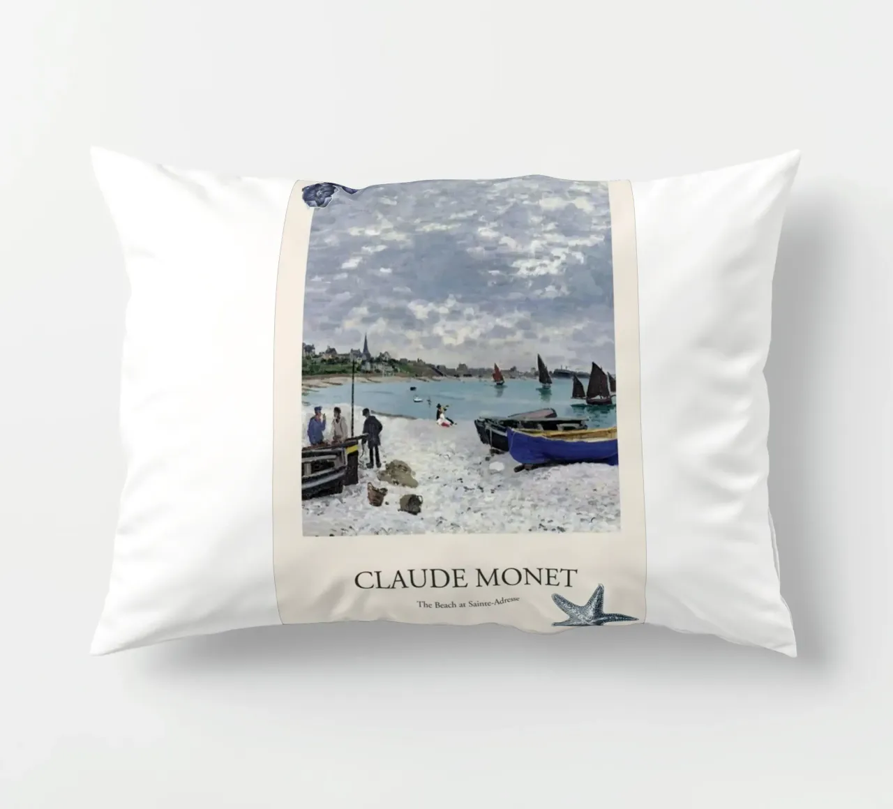 spiaggia città lontana luce naturale claude monet cuscino da belong shop