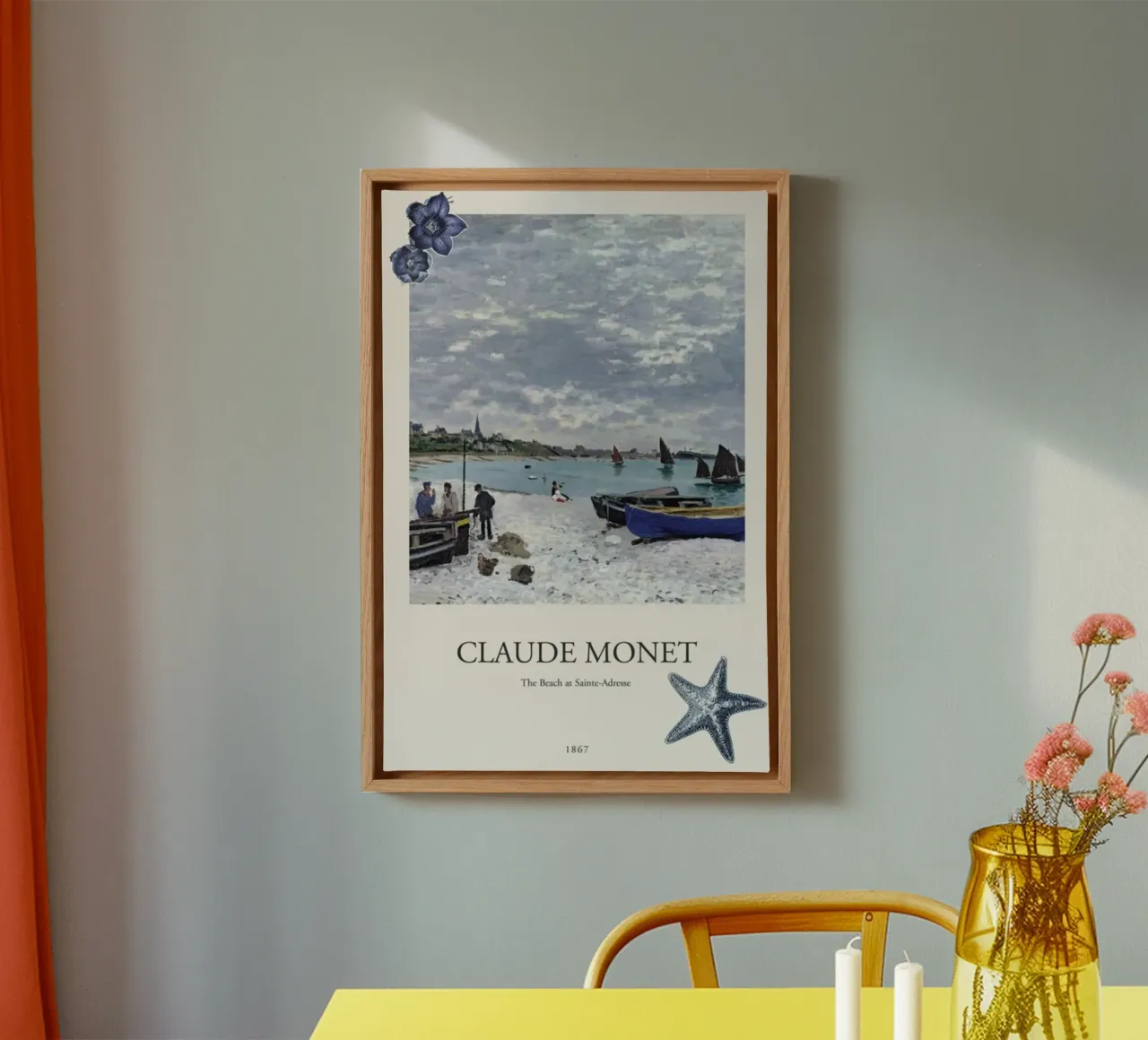 strand verre stad natuurlijk licht claude monet canvas met Baklijst van belong shop