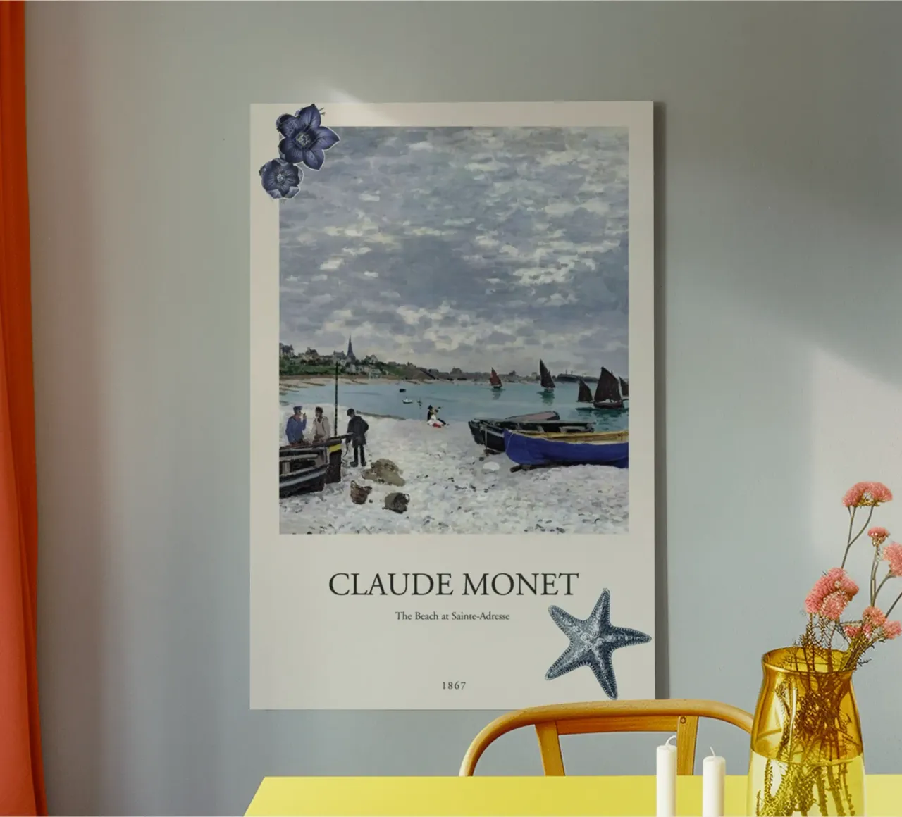 strand verre stad natuurlijk licht claude monet canvas met Baklijst van belong shop