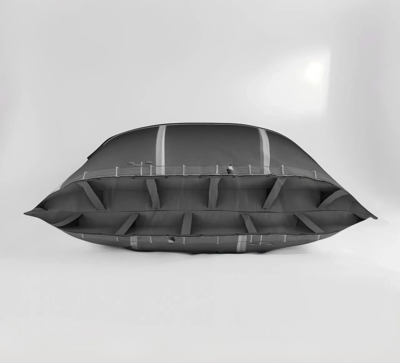 Valencia Bridge - Minimalist architecture in black and white decorative cushion by Bold and Retro