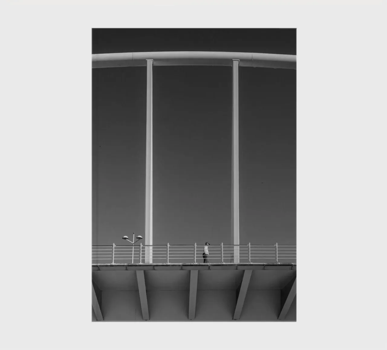 Valencia Bridge - Minimalist architecture in black and white notebook by Bold and Retro
