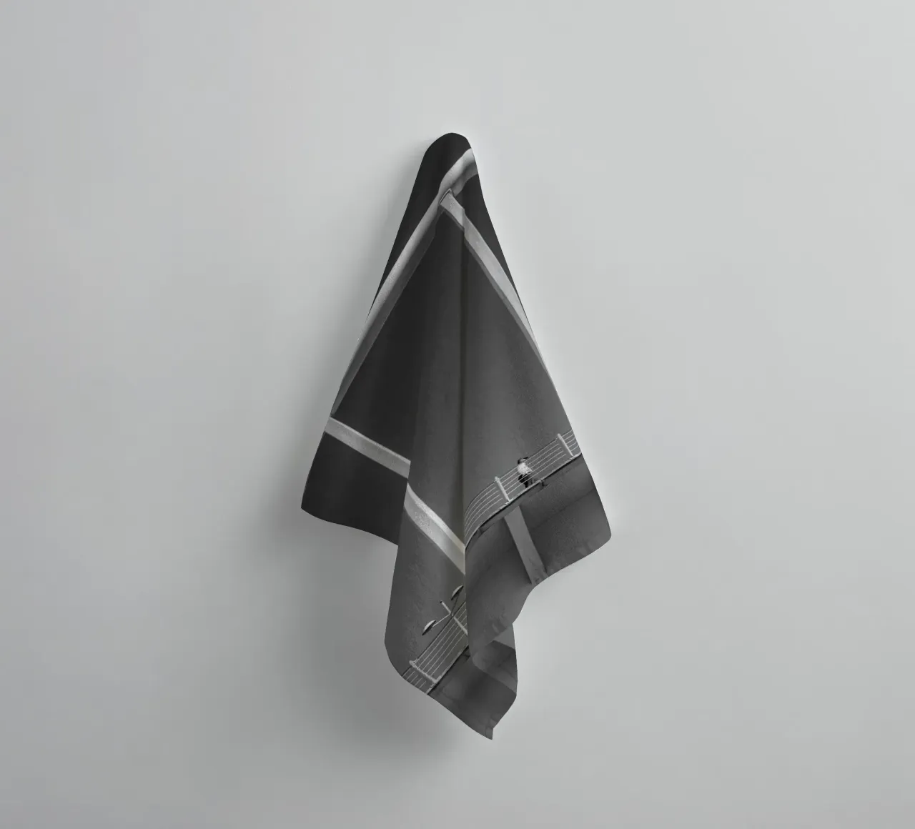 Valencia Bridge - Minimalist architecture in black and white towel by Bold and Retro