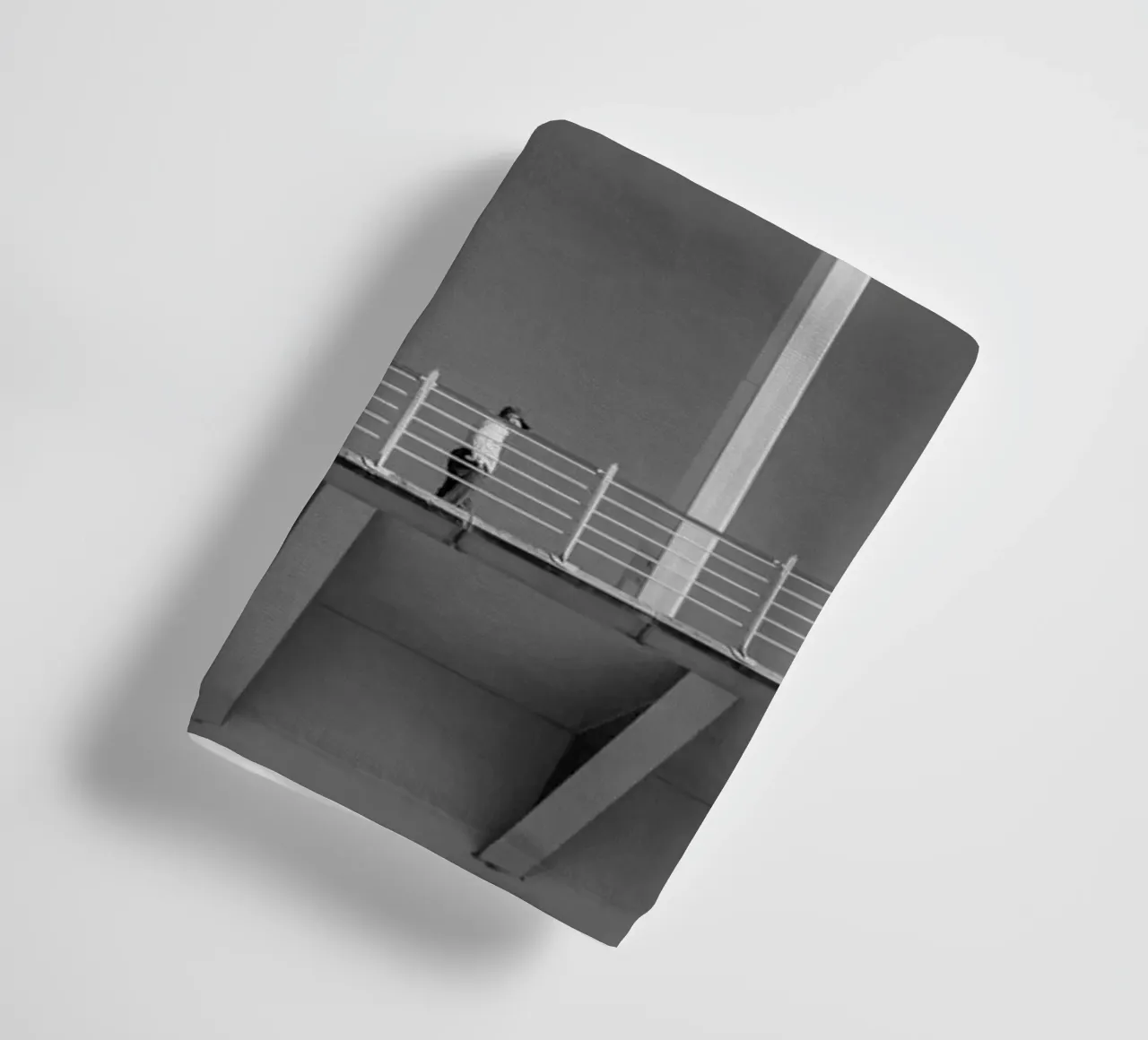 Valencia Bridge - Minimalist architecture in black and white towel by Bold and Retro