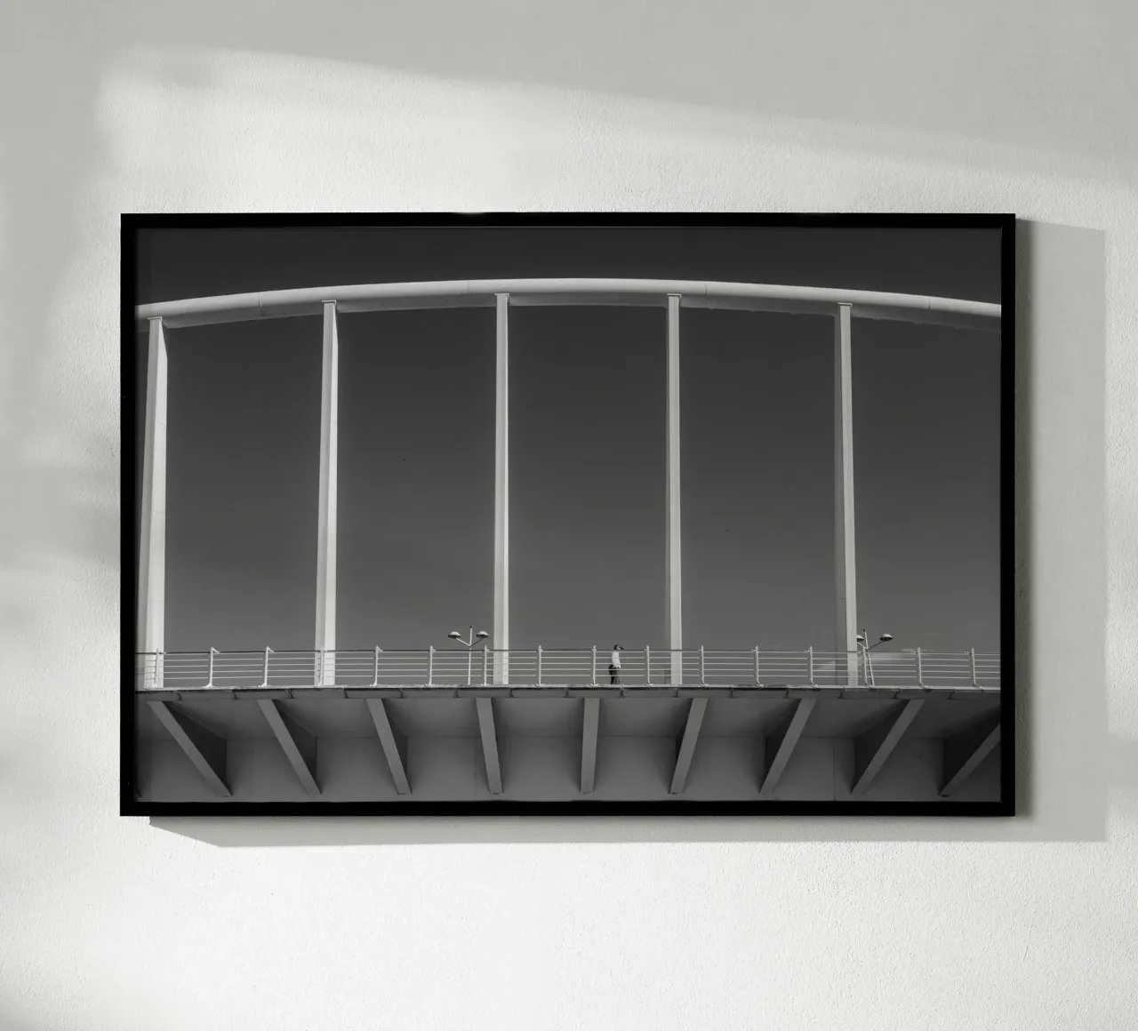 Valencia Bridge - Minimalist architecture in black and white hahnemühle by Bold and Retro