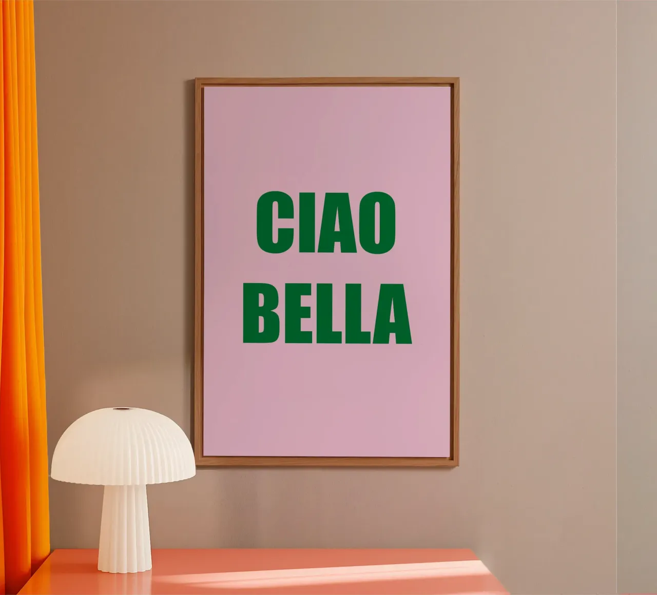 Ciao Bella Pink and Green alluminio dibond da GraceDigitalArtCo