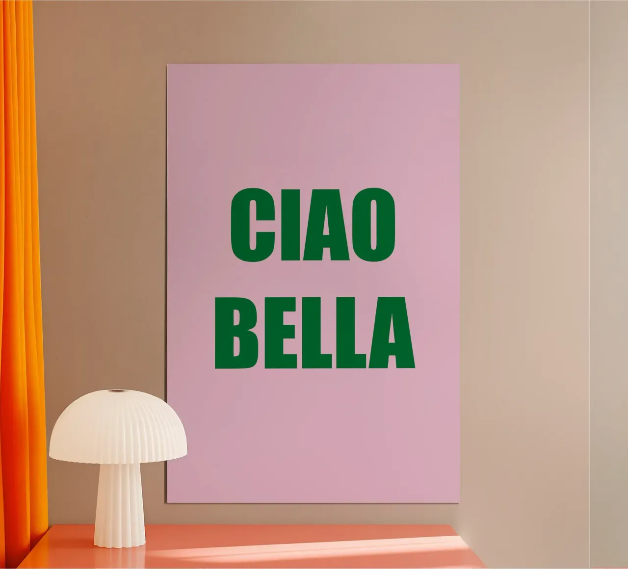 Ciao Bella Pink and Green hahnemühle van GraceDigitalArtCo