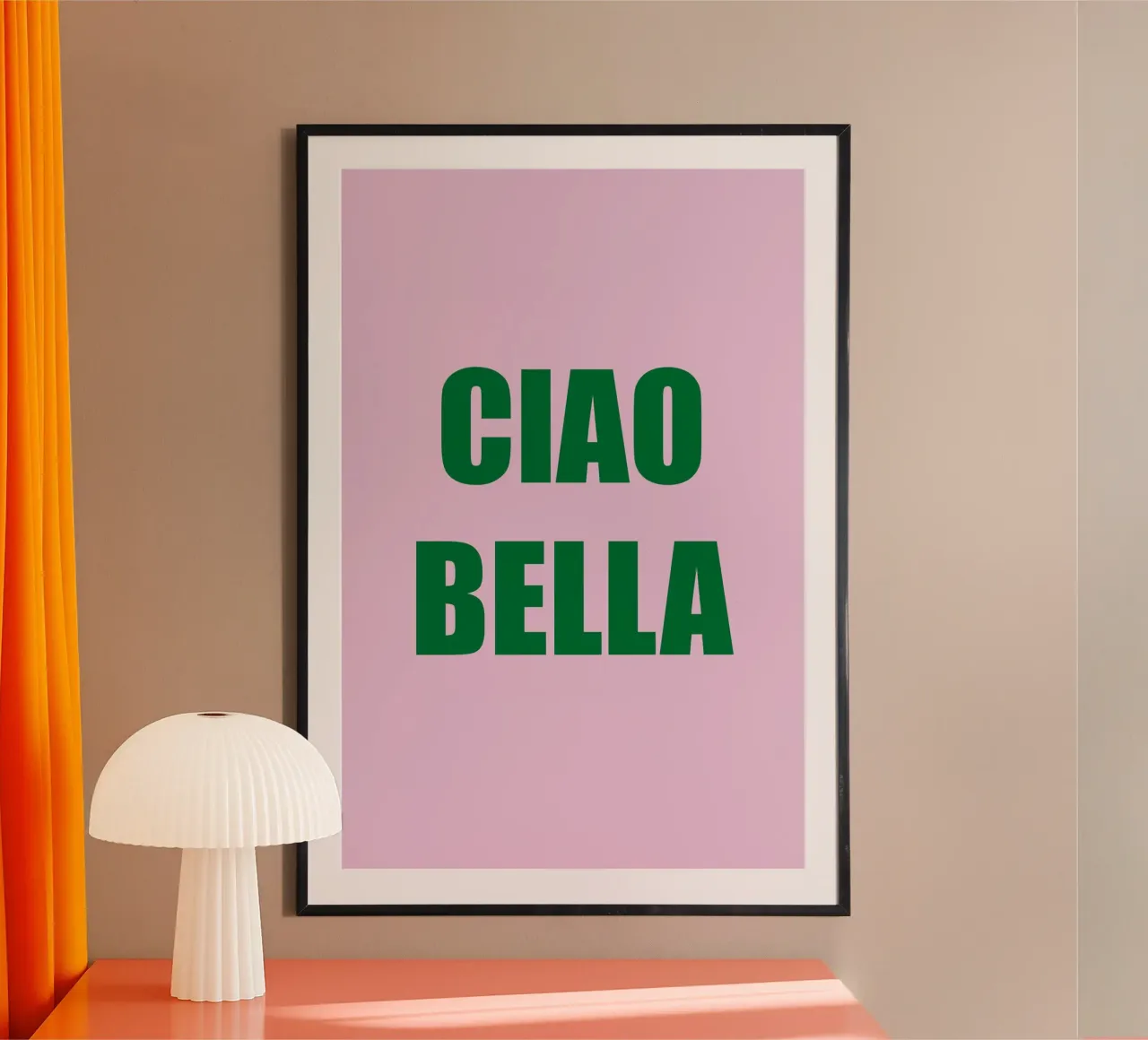 Ciao Bella Pink and Green hahnemühle van GraceDigitalArtCo