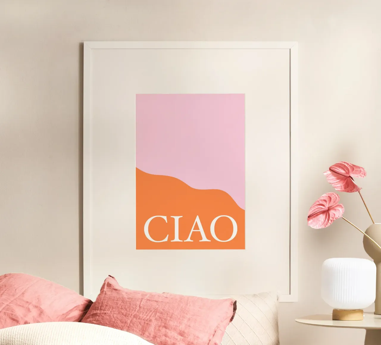 Ciao Pink and Orange carta hahnemühle da GraceDigitalArtCo