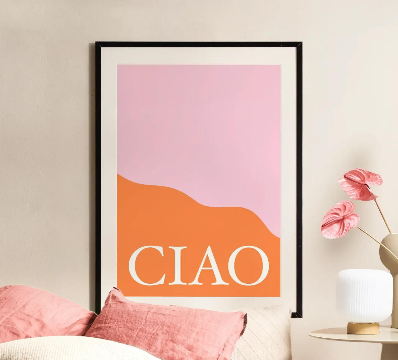 Ciao Pink and Orange carta hahnemühle da GraceDigitalArtCo