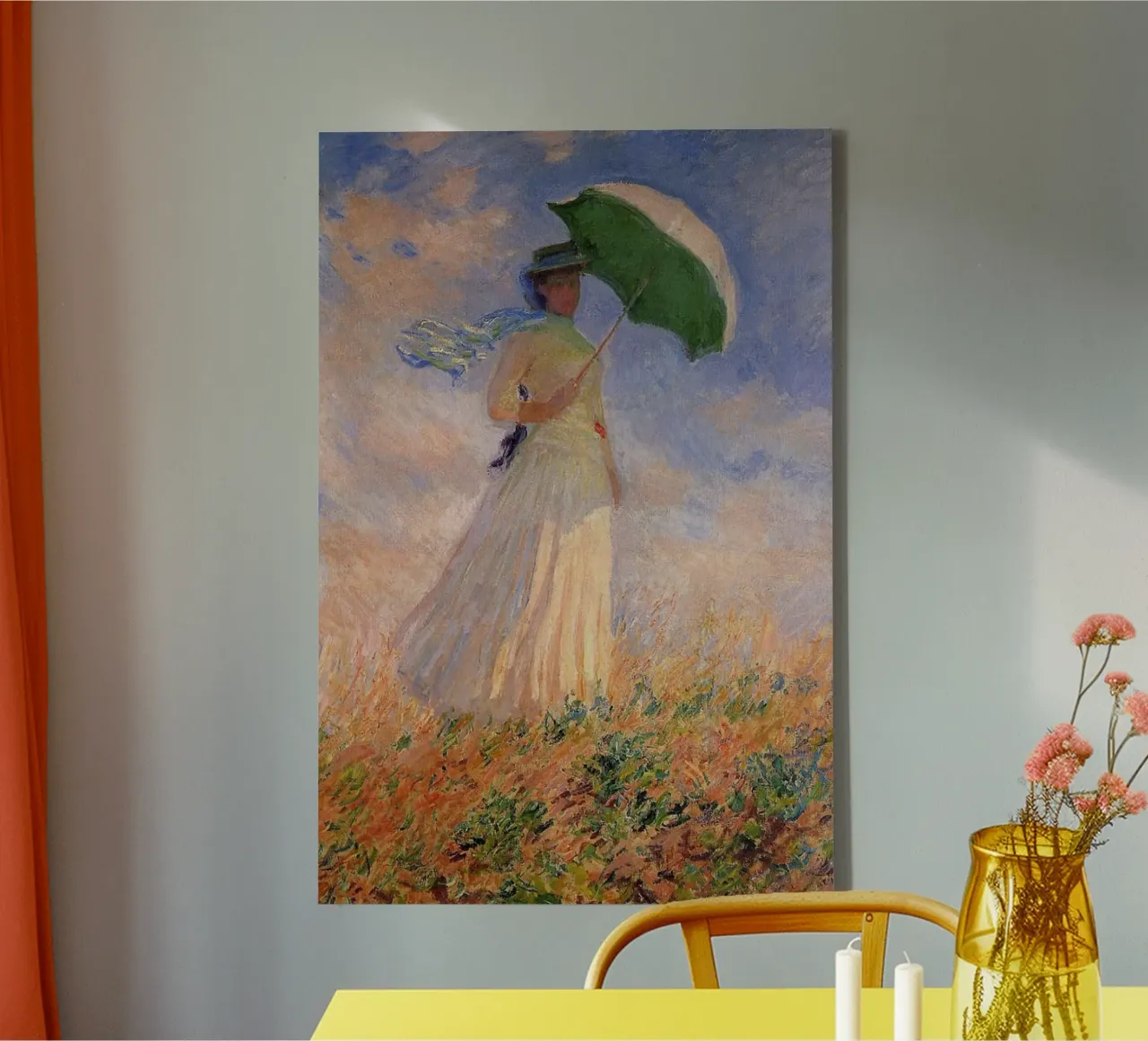 vrouw paraplu zonlicht overdag claude monet canvas met Baklijst van belong shop