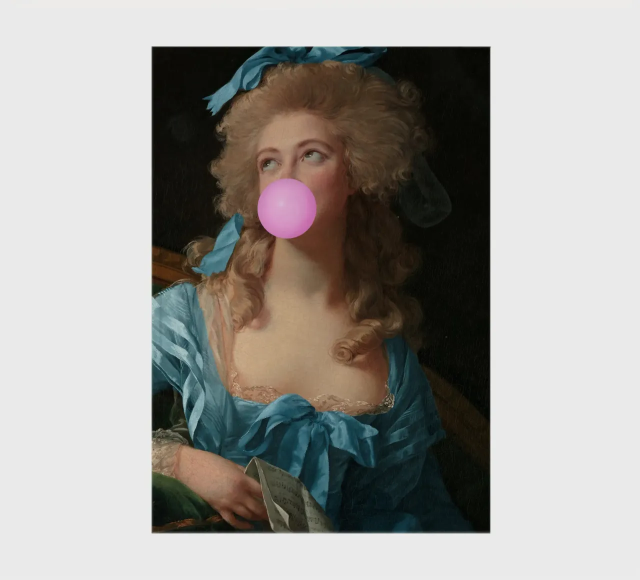 Madame Bubble-Gum in Blue Dress notebook by GraceDigitalArtCo