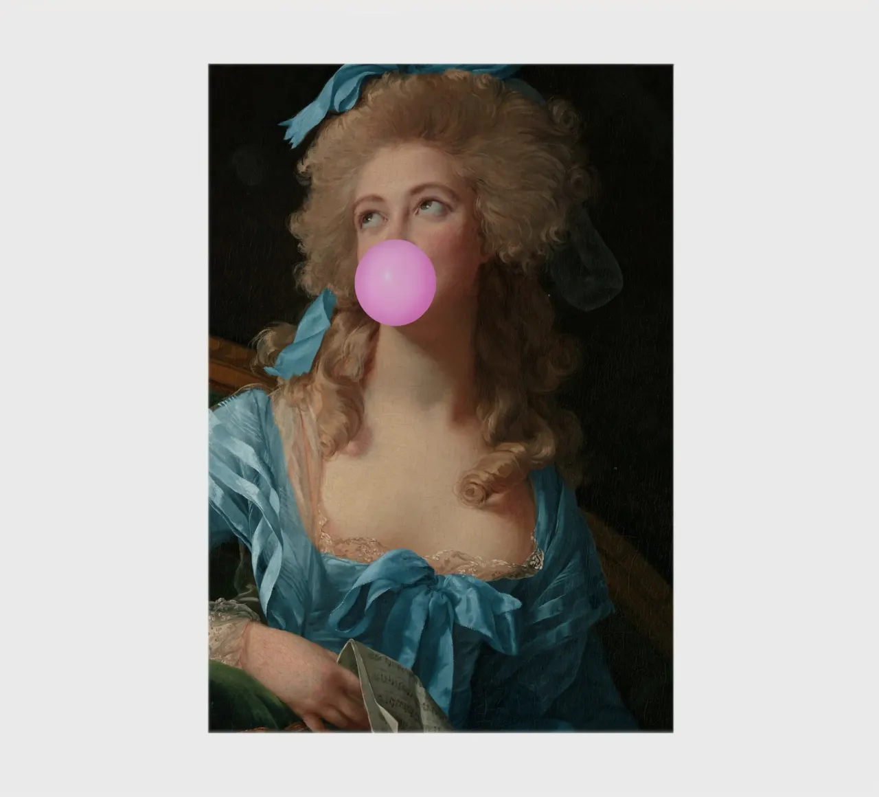 Madame Bubble-Gum in Blue Dress notebook by GraceDigitalArtCo