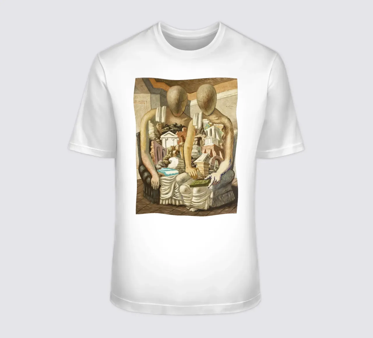 Gli Archeologi by Giorgio de Chirico t-shirt da Classic Art Prints