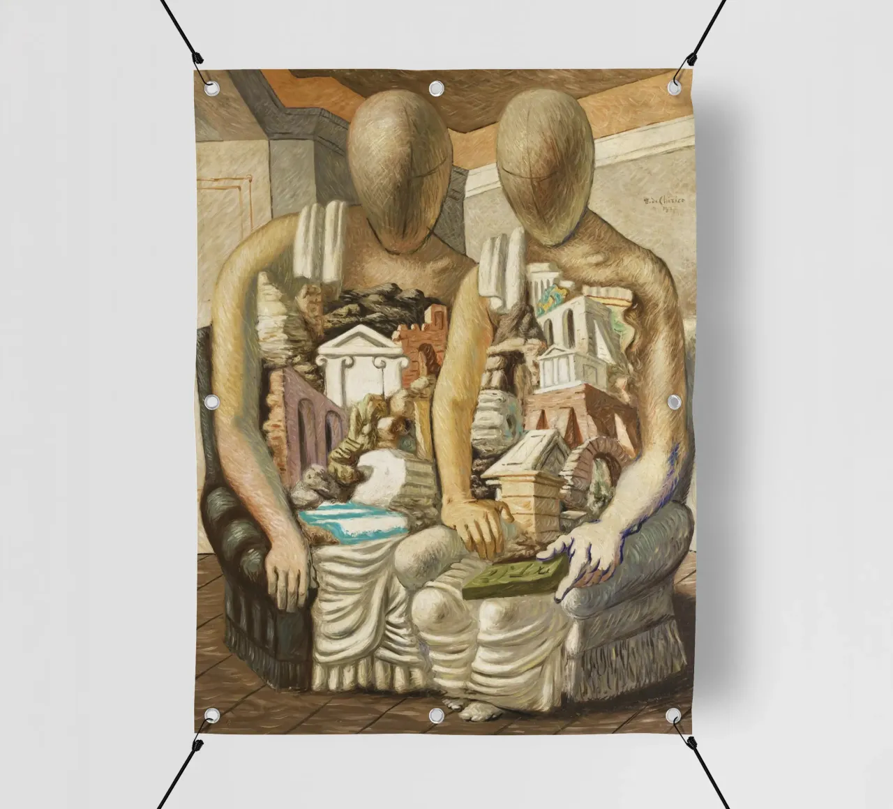 Gli Archeologi by Giorgio de Chirico telo in pvc da Classic Art Prints