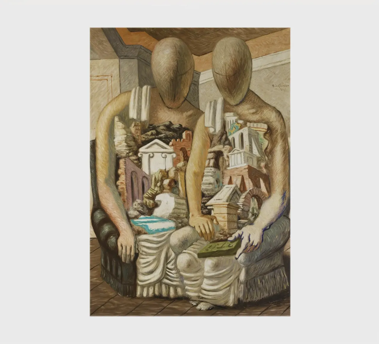 The Archaeologists by Giorgio de Chirico notebook by Classic Art Prints