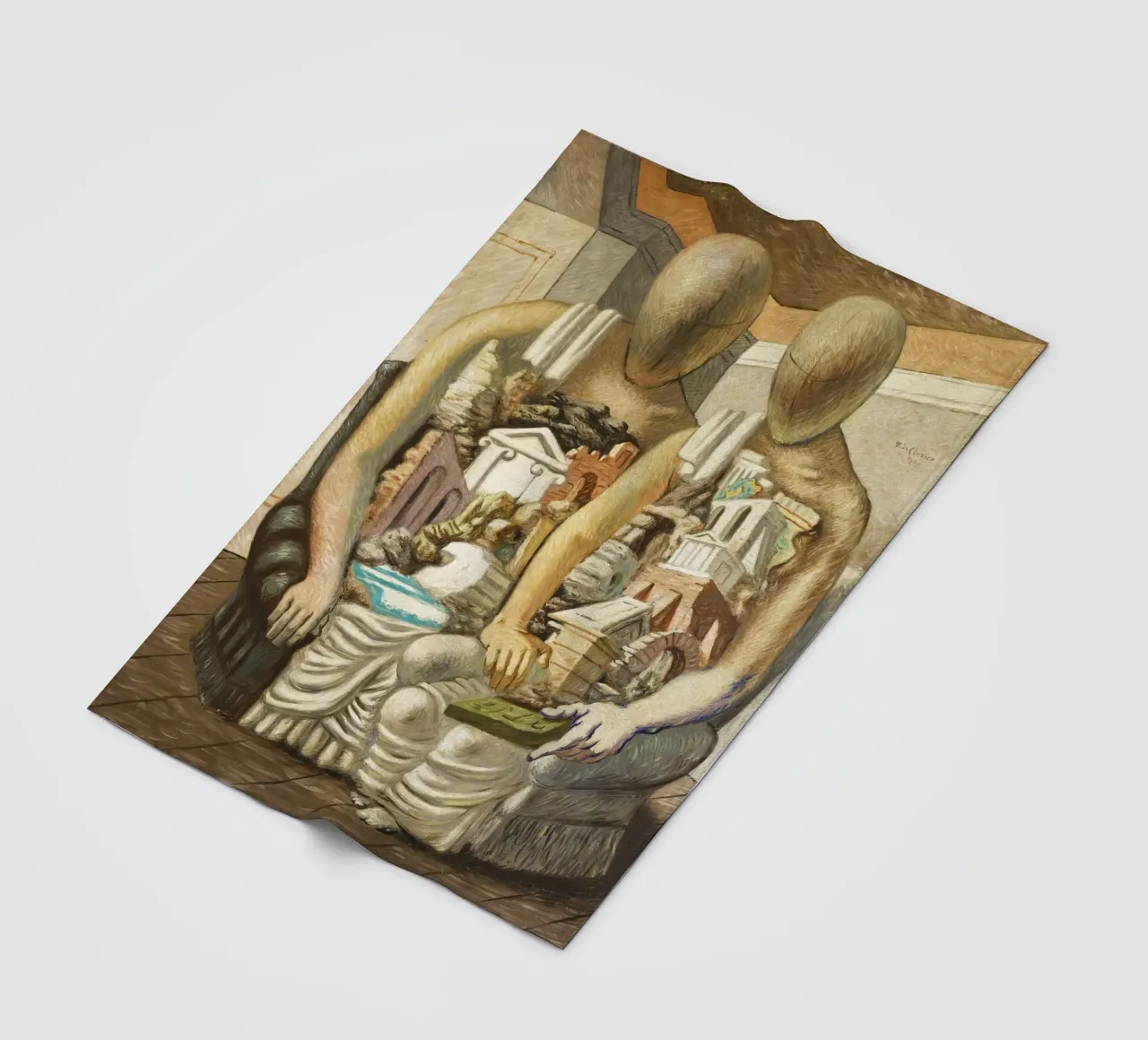 The Archaeologists by Giorgio de Chirico fleece blanket by Classic Art Prints