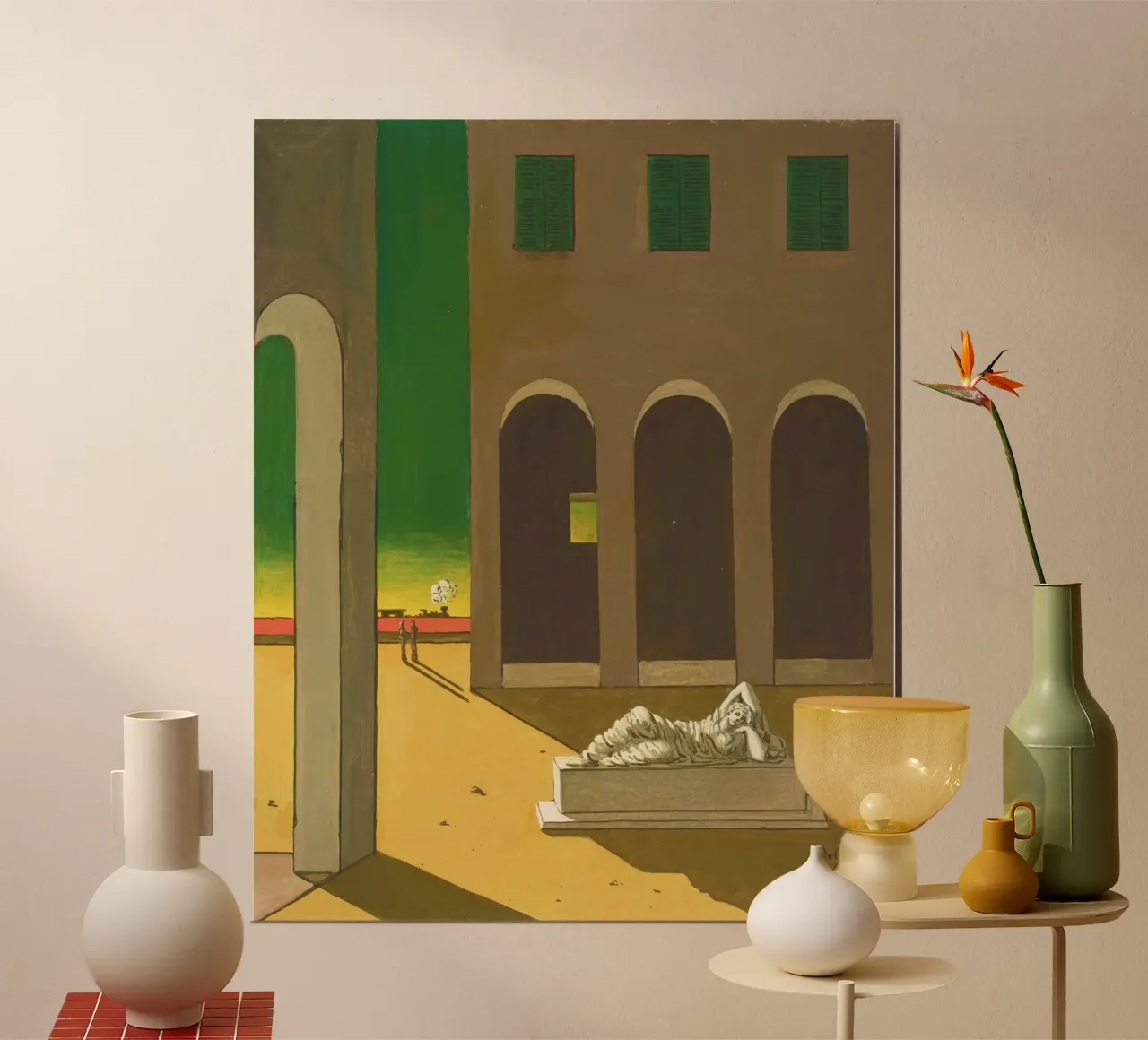 Piazza d’Italia by Giorgio de Chirico poster con telaio in alluminio da Classic Art Prints