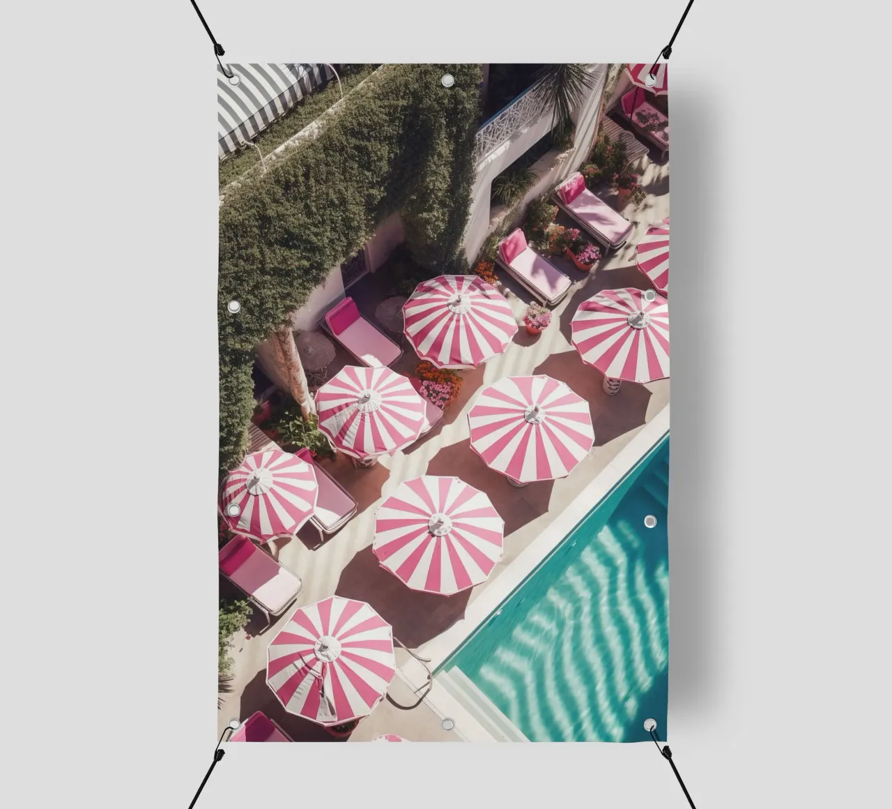Miami Swimming Pool Scene telo in pvc da GraceDigitalArtCo