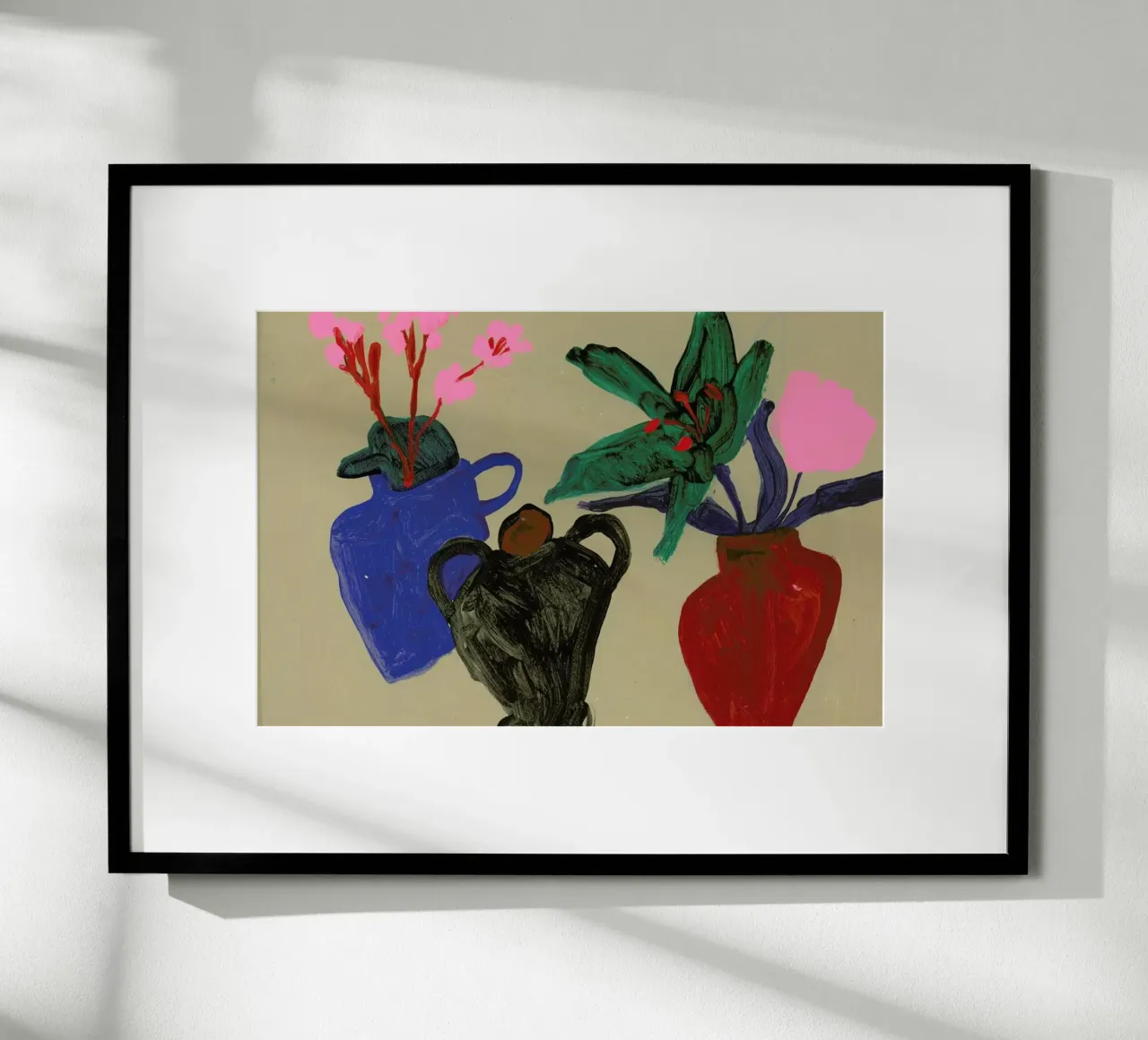 Three Vessels poster con telaio in legno da Sonia Brittain