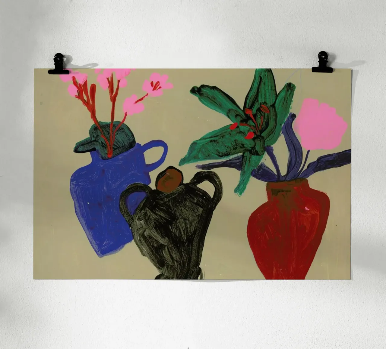 Three Vessels poster con telaio in legno da Sonia Brittain