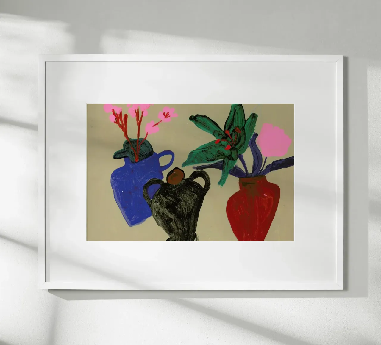Three Vessels poster con telaio in legno da Sonia Brittain