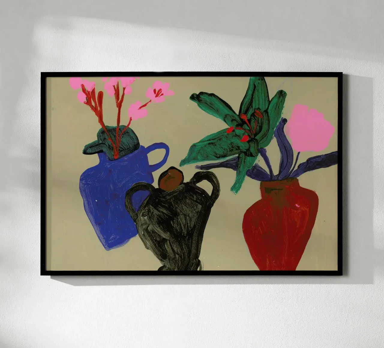 Three Vessels poster con telaio in legno da Sonia Brittain