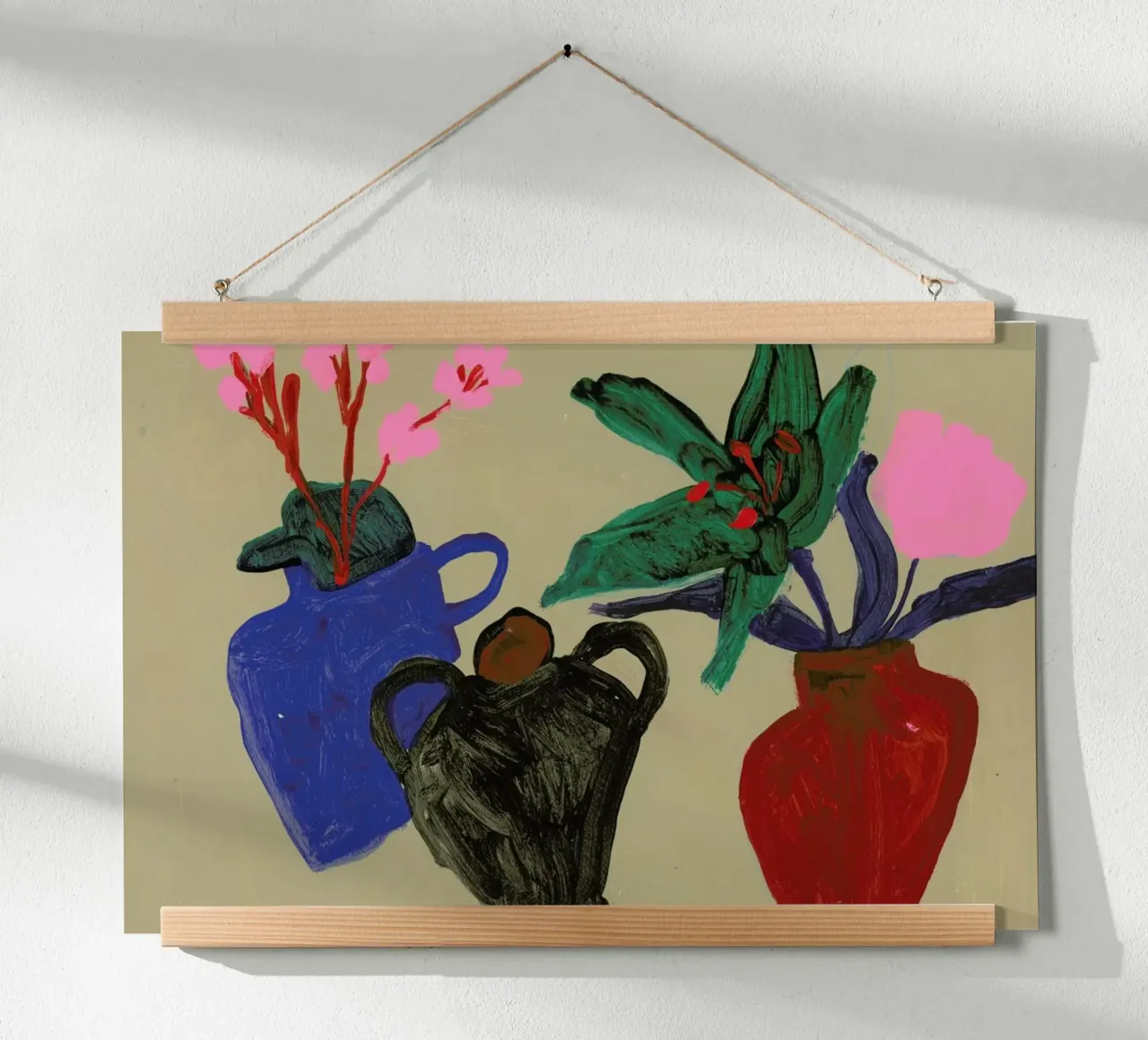 Three Vessels poster con telaio in legno da Sonia Brittain