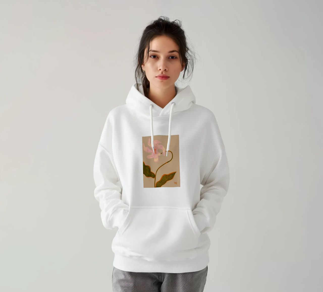 fiore decorativo composizione semplice arty guava felpa con cappuccio da kopok first