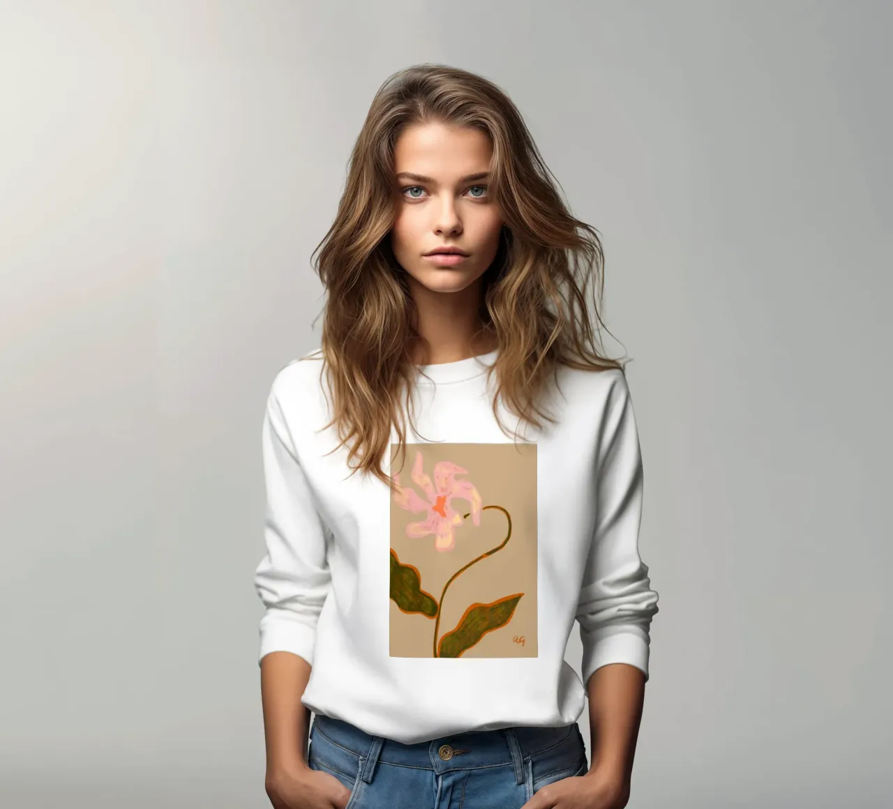 bloem decoratieve eenvoudige samenstelling arty guave sweatshirt van kopok first