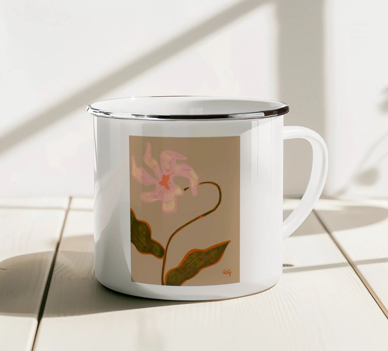 fiore decorativo composizione semplice arty guava tazza in smalto da kopok first