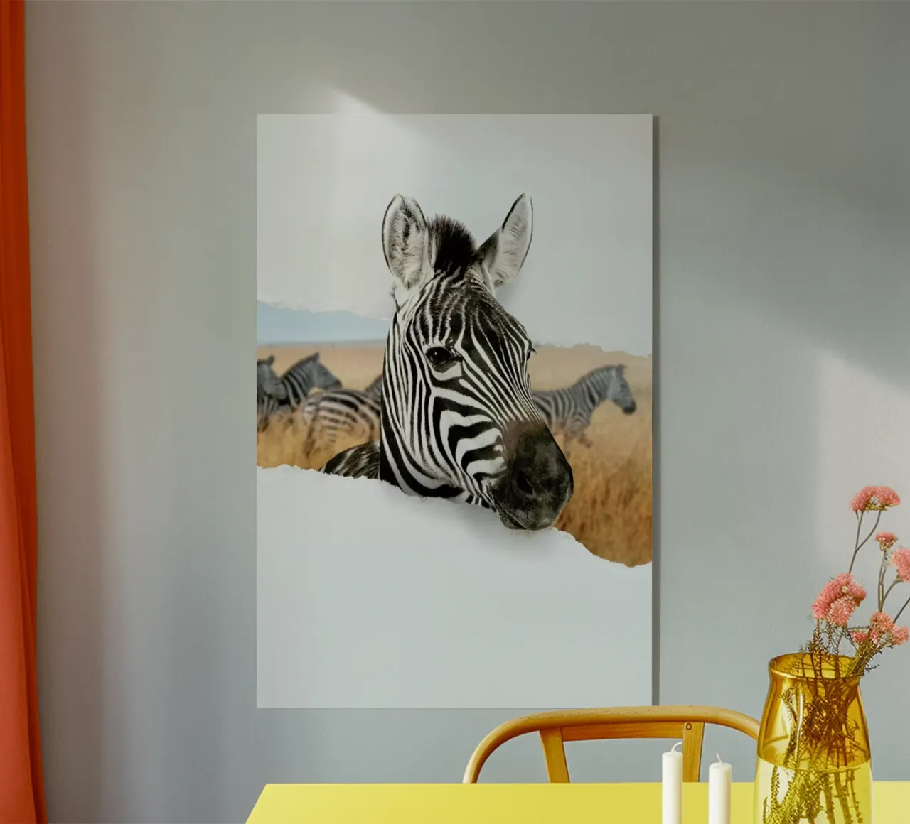 Zebra Torn Paper plexiglass da JONAS LOOSE KIDS