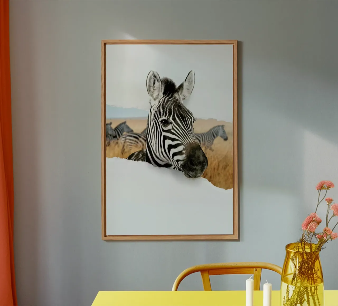Zebra Torn Paper alluminio dibond da JONAS LOOSE KIDS