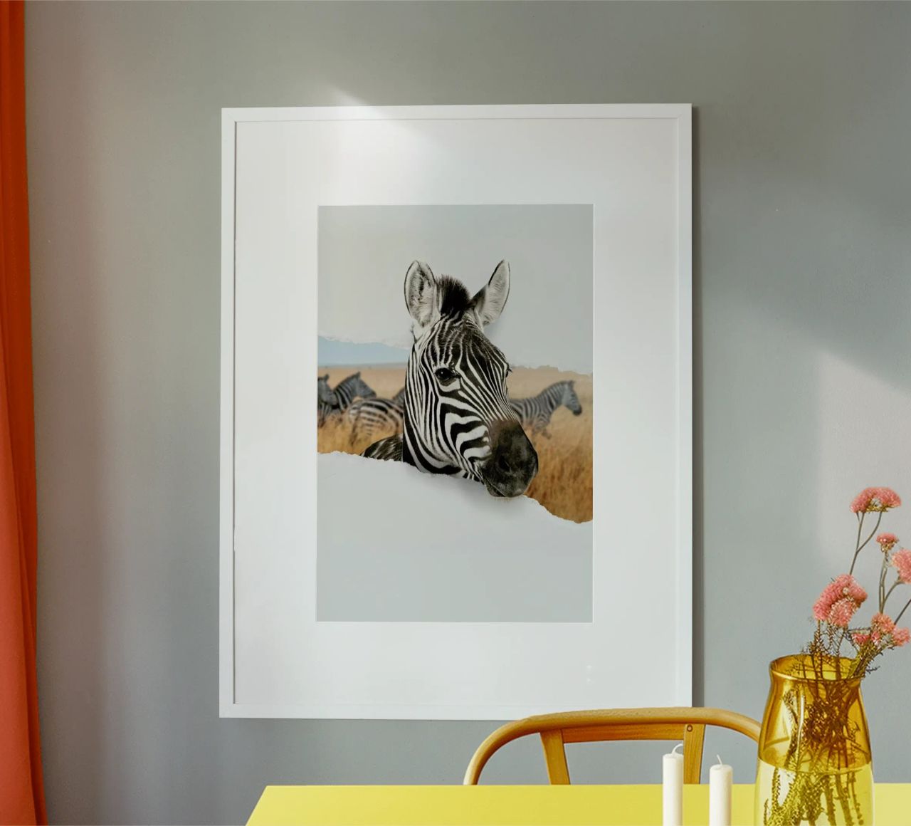 Zebra Torn Paper poster da JONAS LOOSE KIDS