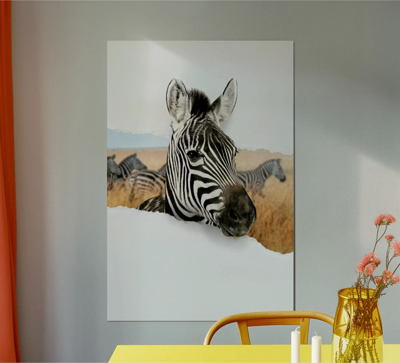 Zebra Torn Paper poster da JONAS LOOSE KIDS