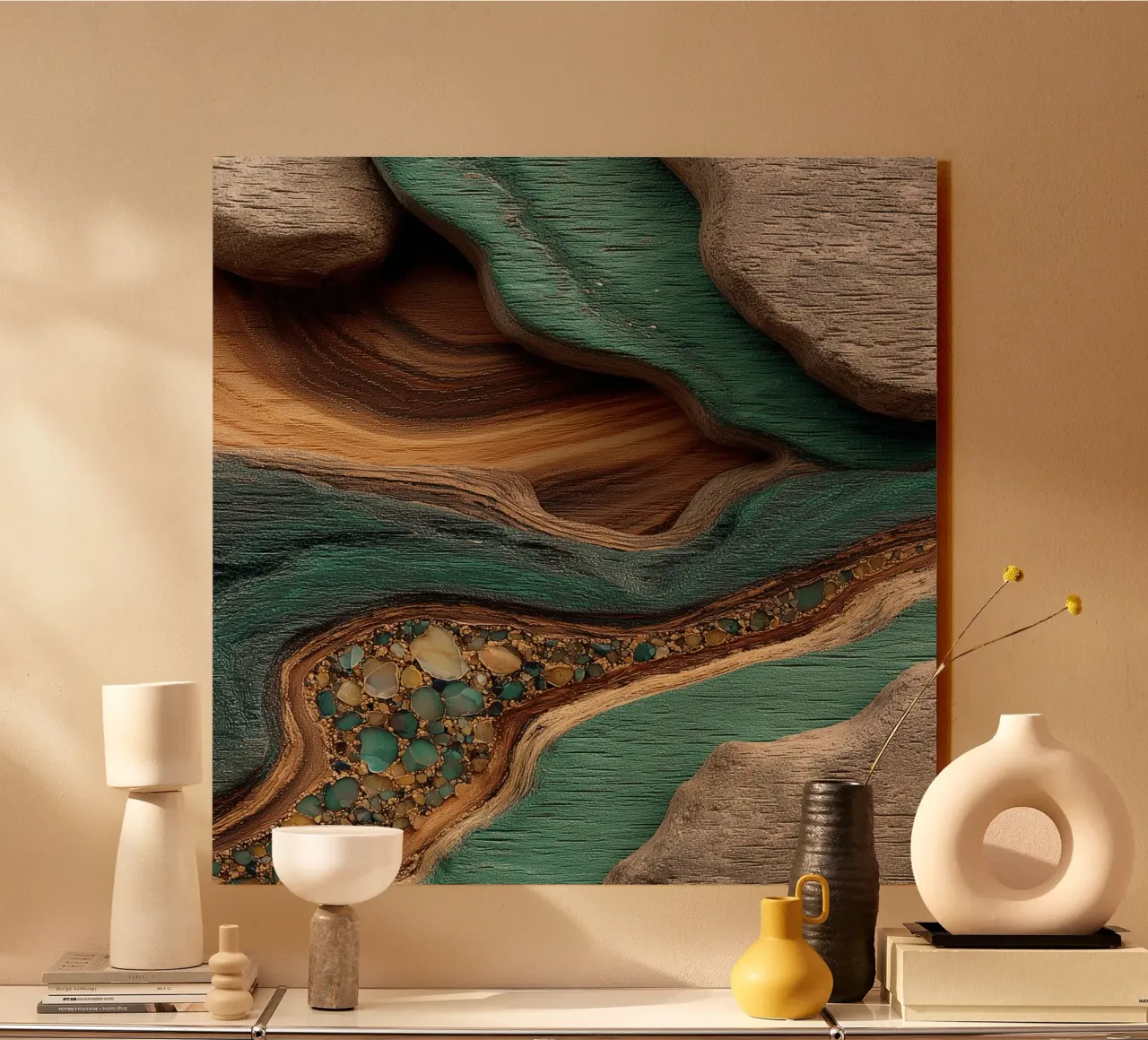 Paesaggio in legno e pietra plexiglass da Little Things