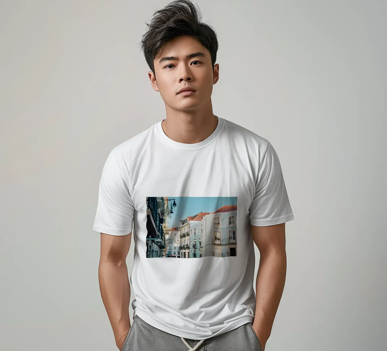 Street Citiscape in Lisbon t-shirt by KISSA STUDIO