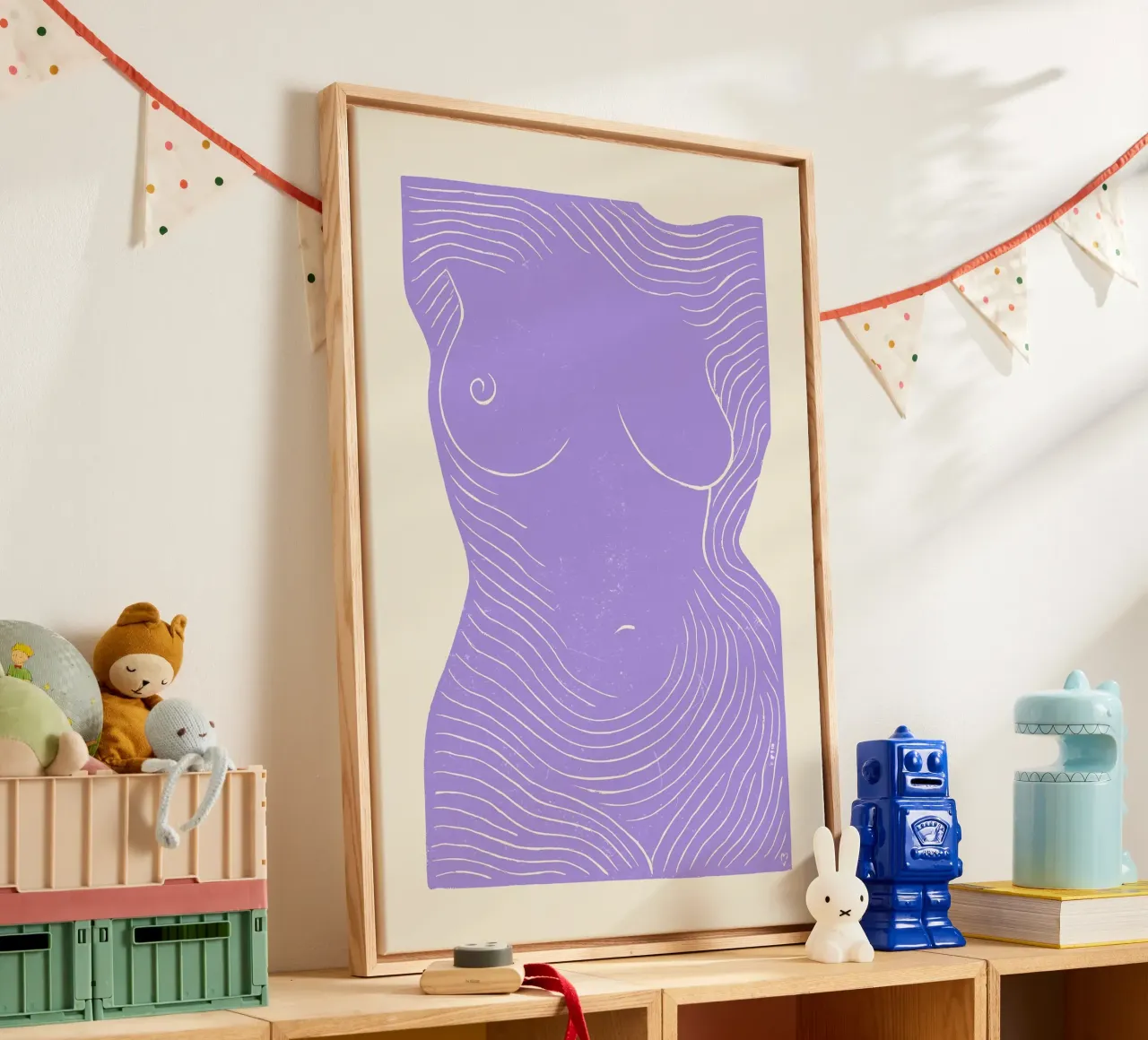 Soft Curves canvas with Floater frame by KUNSTstück