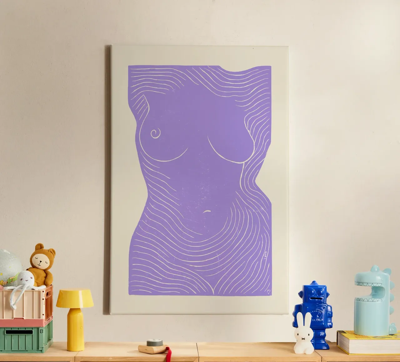 Soft Curves canvas with Floater frame by KUNSTstück