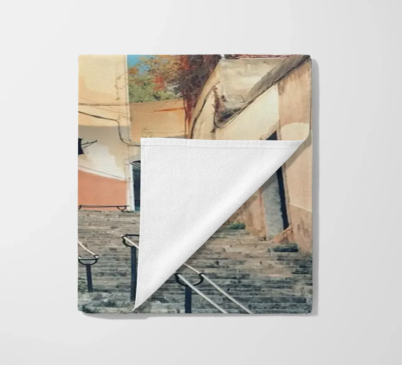 Lisbon Street Scape beach towel by KISSA STUDIO