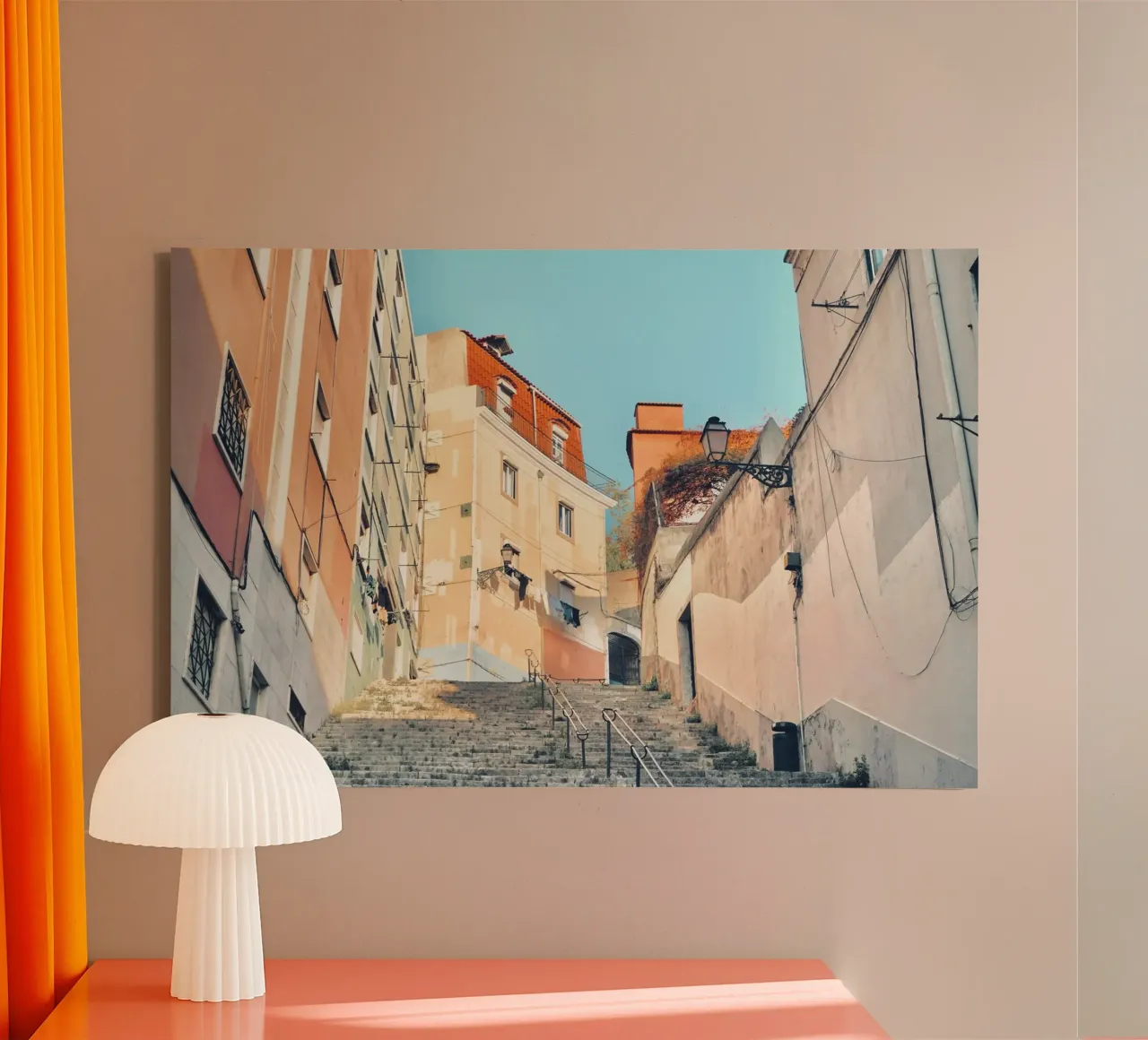 Lisbon Street Scape canvas by KISSA STUDIO