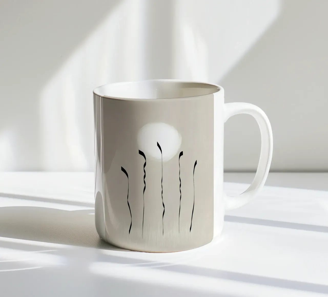 Dancing in the moonlight in beige tazza in ceramica da Imaginative