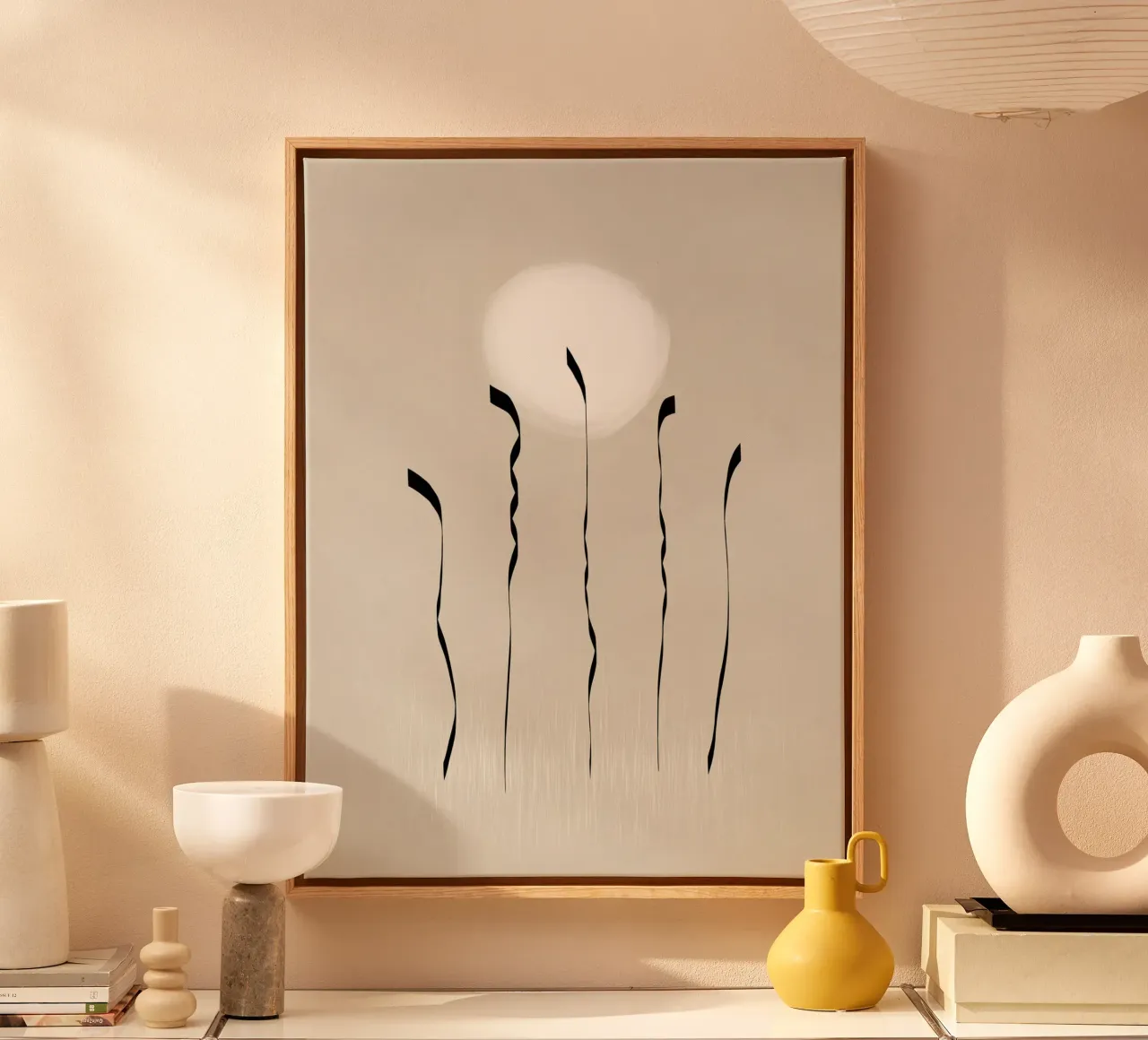 Dancing in the moonlight in beige tela da Imaginative