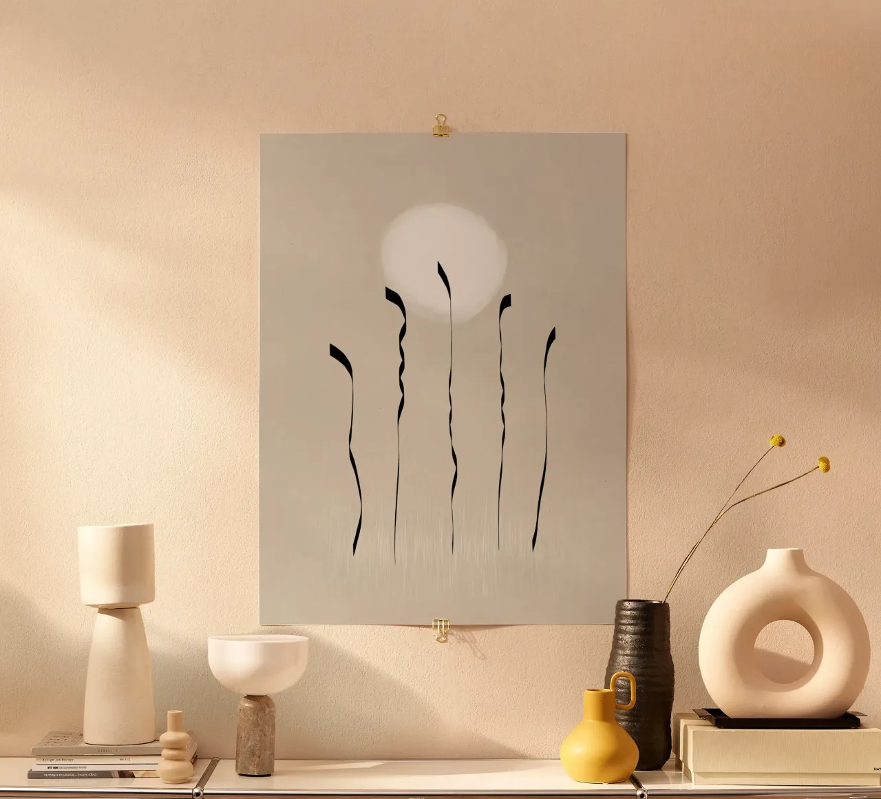 Dancing in the moonlight in beige carta hahnemühle da Imaginative